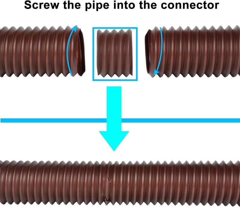 POLARDAYS 6.6ft Extra Flexible Pipe for 3 inches Downspout Extender Pipe, Inside Diameter 2.6 inches and Outside Diameter 3 inches,Drain Downspout Extender,Gutter Connector Rainwater Drainage - Image 3